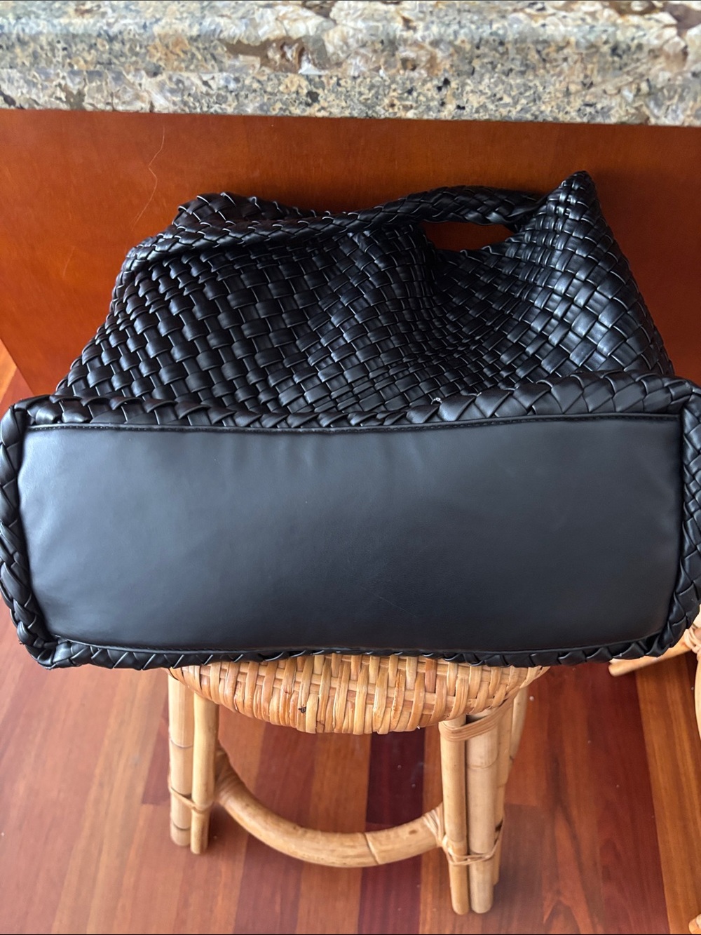 Anthropologie black woven tote - Picture 5 of 6
